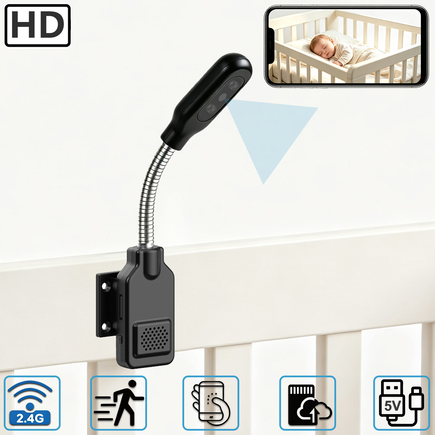 Hd Zero Camera - Cámara de Vigilancia Flexible con Cuello