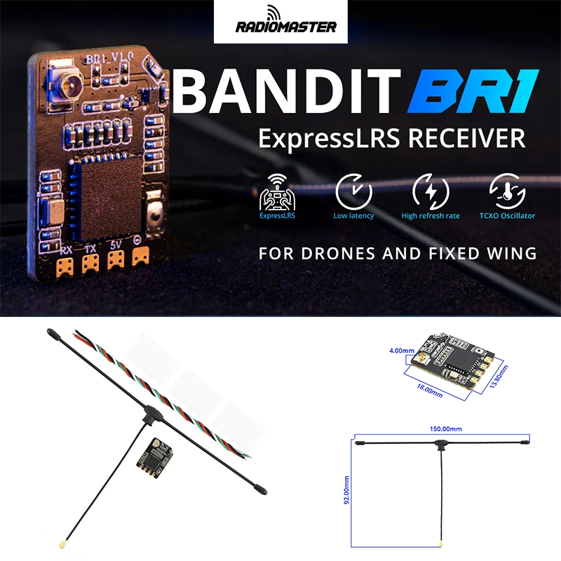 Mini Drone - RadioMaster BR1 915MHz, receptor ExpressLRS ELRS