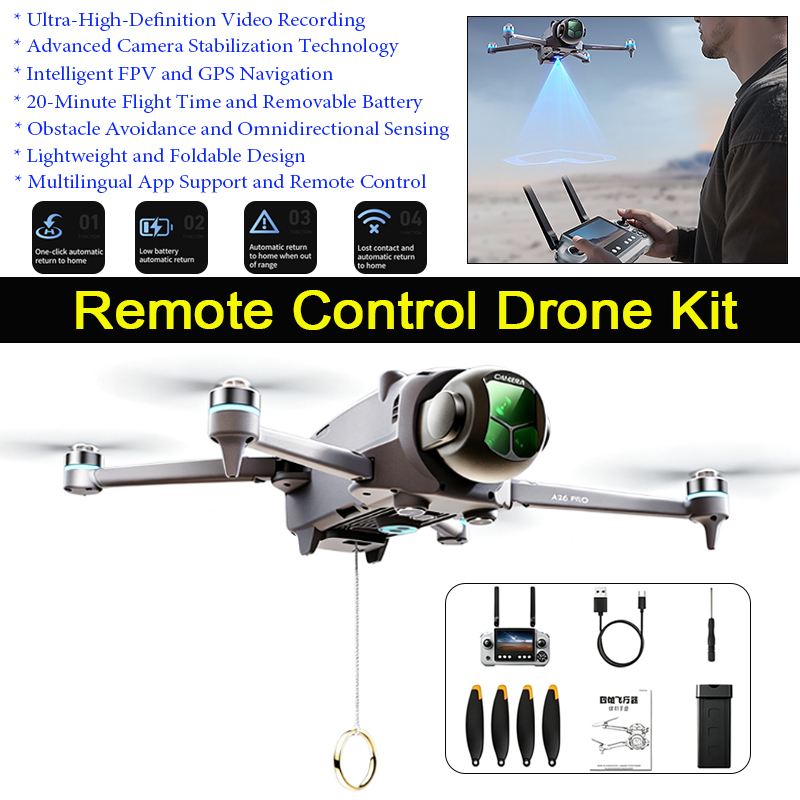 Dron A26 Pro con GPS, Control  - Brushed Drone Motor reseña y precio