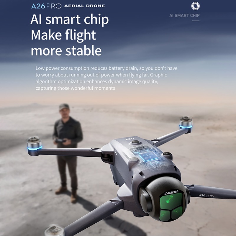 Dron A26 Pro con GPS, Control  - Brushed Drone Motor reseña y precio