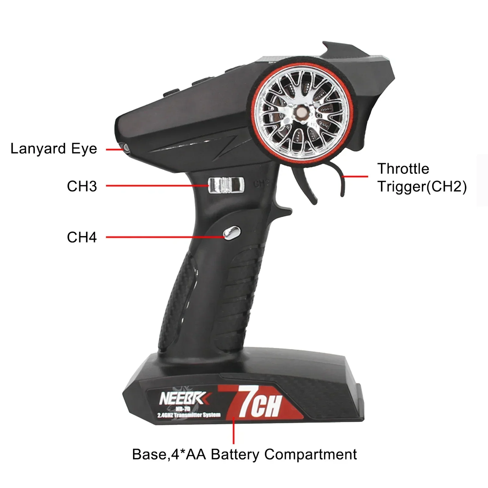 NEEBRC 7CH 2,4 Ghz transmisor  - Radio Transmitter 2.4Ghz reseña y precio
