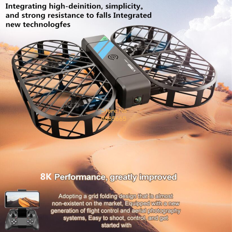 Cámara HD 8K 360 °   Protecció - Brushed Drone Motor reseña y precio