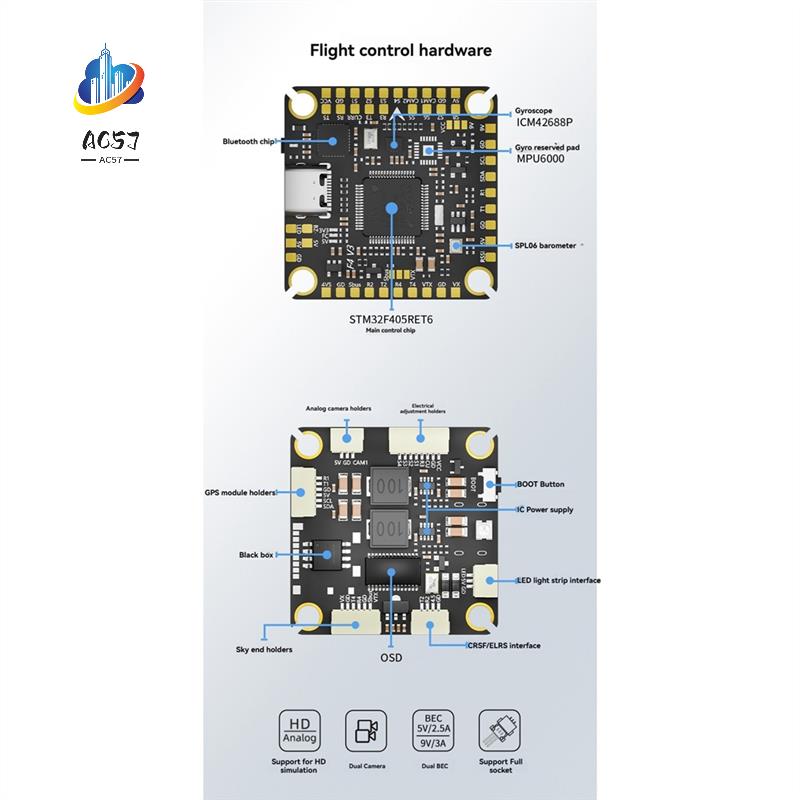 AC57-F465 V3 FC y ESC FPV Stac - F405 Flight Controller reseña y precio